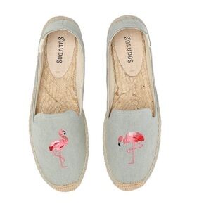 Soludos embroidered espadrille flat . Size 8 . Worn once